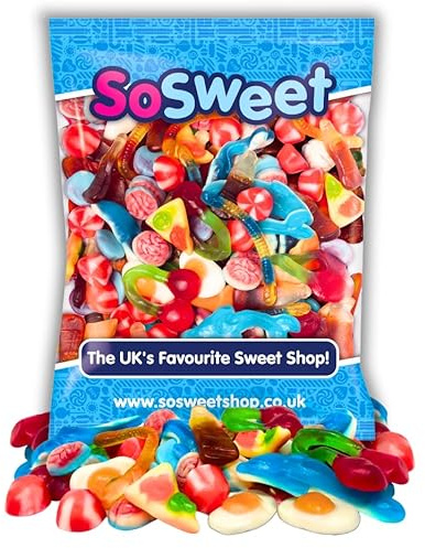 SoSweet Jelly Sweet Mix – 1kg Bulk Bag of Classic Chewy Sweets | Party Pick & Mix, Sharing Treats | Jelly Selection | Long Shelf Life