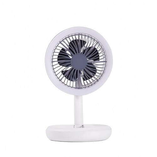 DAMDAM GO Ventilador de Sobremesa, Ventilador USB Plegable con Luz LED, Ventilador de Refrigeración Ajustable 180°, Portátil y Silencioso