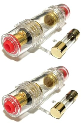 2 Stück AGU Inline Sicherungshalter 60A 12V-48V DC mit 60A AGU Sicherungen für Auto Audio Alarm Verstärker Kompressoren