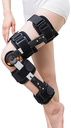 GTHTUHFD Rodillera con Bisagra, Órtesis De Soporte para Fijación De Rodilla, Longitud Ajustable De 51 A 64 Cm, Ajuste De Ángulo De -10 A 120°, Tejido Transpirable Y Cómodo, para,Band