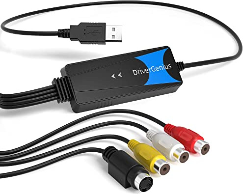 DriverGenius EraCapture-II USB Video Capture Adapter (Composite/S-Video) – Analog to Digital VHS/DVD Converter -Compatible with OBS on Windows 11 & macOS 15