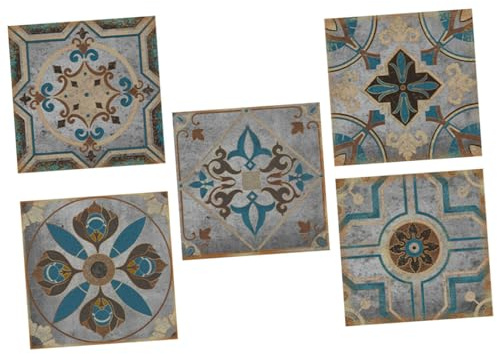 BAZEITFLOW 5piezas Pegatinas Para Suelo Resistentes Al Aceite Agua Calcomanías Para Azulejos De Cocina Fácil De Pegar y Quitar Para Baño y Cocina