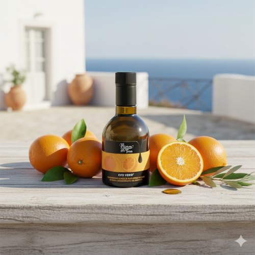Olio Extravergine di Oliva all’Arancia 250ml | Sicilia Trapani | Olio EVO Agrumato per Insalate e Piatti Mediterranei