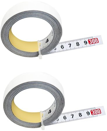 2 Stück Selbstklebendes Maßband(3m Je Stück),Präzises,Flexibles Und Wasserdichtes Skalenband,Geeignet Für Vermessung,Werkbänke, Zimmerei Und Holzberflächen(2xLinks nach Rechts)