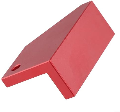 Schrägblock für Holzbearbeitung, 63 x 38 x 25 mm, Aluminiumlegierung, Winkellehre mit Gehrungs- und Schwalbenschwanzmarkierungen, leicht und Design für präzise Winkelmessung, Rot, 1 Stück