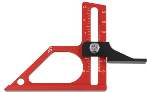 Tischsägen-Höhenmessgerät 0–60 mm mit zweifacher metrischer und imperialer Skala für Holzbearbeitung, Tiefenmesser aus Aluminiumlegierung für Fräser, Sägeblätter, Bohrmaschinen
