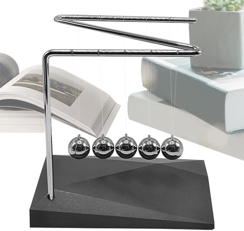 Newton's Cradle - Newton Cradle Balance Balls, Perpetual Motion Desk Toy,Physics Toys, Cool Science Gadgets, Steel Ball Swing for Classroom Offices Home