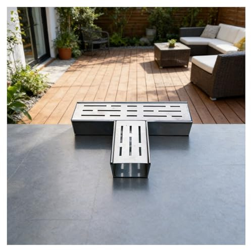 Canale di drenaggio stretto in acciaio inox 304，canaletta scolo acqua piovana robusto，canale di drenaggio per cortile，canale di grondaia in metallo per paesaggi esterni(A,H4*W15CM/H1.57*W5.9IN)