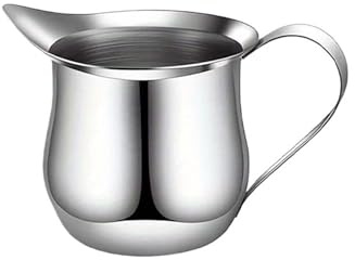 Milk Frothing Pitcher, Brocca for schiuma di caffè e latte, tazza, brocca for caffè espresso in acciaio inossidabile, misura in once con beccuccio for versare(90ml - 3oz)