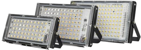 50W 100W 150W Ha Condotto La Luce di Inondazione IP65 Impermeabile AC 220V Proiettore for Esterni Faretto LED Riflettore Lampada Stradale Luci di Inondazione Da Parete(Cool White(5500-7000K),150W_1PC)