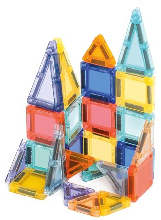 LUDI - Magnético Mini - Juego de Construcción Magnética Compacto - 26 Piezas Magnéticas - Caja Metálica Soporte - Desarrolla Creatividad y Motividad - A Partir de 3 años