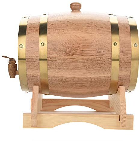 Ejoyous Barril de oporto de Madera Retro, Barril de Vino de Madera de Roble Barril de Roble Hecho a Mano Barril de Roble de Madera Vintage Barril de Roble para Vino(5L, White)
