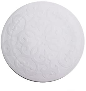 Plato llano Platos llanos grandes modernos Plato para servir Plato para servir Platos fríos Plato plano de cerámica con relieve de 12 pulgadas Plato grande Plato redondo occidental Plato llano Bande
