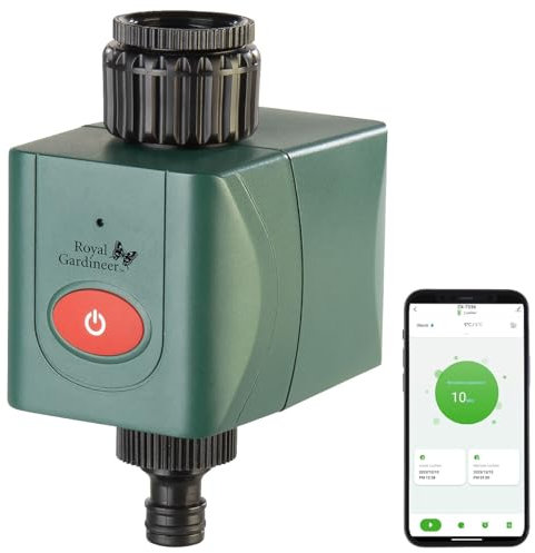 Royal Gardineer WiFi-Gartenbewässerung: WLAN-Bewässerungscomputer mit Ventil, Versandrückläufer (WLAN-Bewässerungscomputer mit App, Apps, Timer)