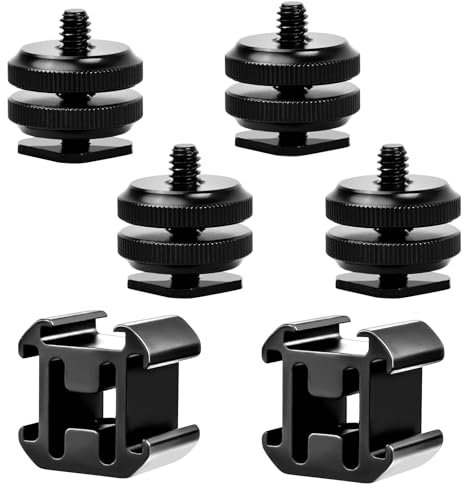 Lot de 6 adaptateurs CSM Cold Shoe Mount 1/4-20 pour flash, enregistreur audio, microphones