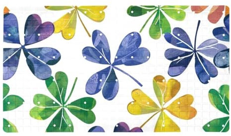 Lucky Clover Print Badewanne Badewanneneinlage Bodenmatte rutschfest rutschfest schnell trocknend extra lang mit PVC-Saugnäpfen und Abflusslöchern, Wasserabsorbierende Matte für Sicherheit im