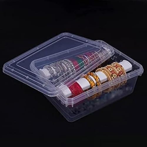 SHYAMVUN Transparent Bangle Storage Box for Women | Chudi & Jewellery Organiser with 2 Rod Partition | Portable Box for Bangles, Bracelets, Watches & Accessories