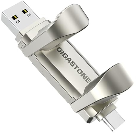Gigastone USB-C SSD Externe 1To pour PS5 iPhone 16 USB 3.2 Gén2 jusqu'à 500Mo/s, 2 en 1 Disque SSD Portable Double Type-A + Type-C pour MacBook iPad Xbox Gaming Disque Dur ssd Sauvegarde