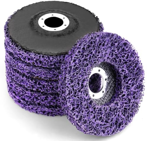 Adiwo 6 Piezas Discos de Limpieza Gruesos, 125 mm Discos de Limpieza para Amoladora Angular, Disco de Lijado CSD Púrpura, Disco Pulido Amoladora, para Eliminación Oxido Pintura Descamación Limpieza