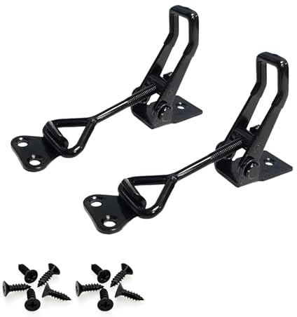 2 Piezas Abrazadera de Palanca Ajustables, Pequeño Cierre de Palanca Rápido de Metal Bloqueo de Palanca Negro con Orificio de Cierre para Para Cajas Armarios Cajones, Capacidad 100Kg/220Lbs