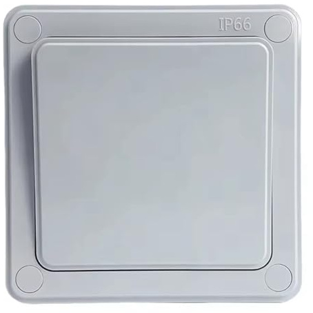 Fangxuee Interruptor de Luz de Pared Exterior de 2 Vías, Resistente Al Agua IP66, con Pulsador de 1 Unidad, 16 A, A Prueba de Polvo, para Casa y Jardín.