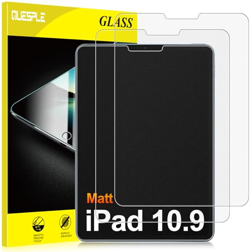 QUESPLE [2 Stück] Matt Panzerglas für iPad Air 5/4 10.9 Zoll (2022/2020, 5./4. Generation) und iPad Pro 11 Zoll (2022/2021/2020/2018) Schutzfolie, Blendschutz Matte Gehärtetem Glas Displayschutzfolie