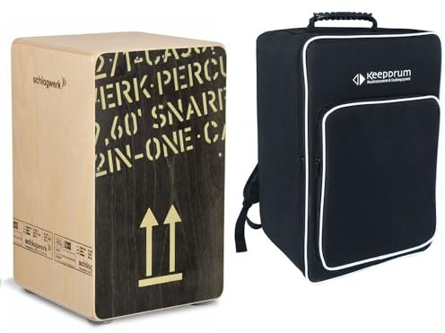 Schlagwerk 2inOne CP404 large Black Edition Cajon Holz Trommel Set inklusive Tasche