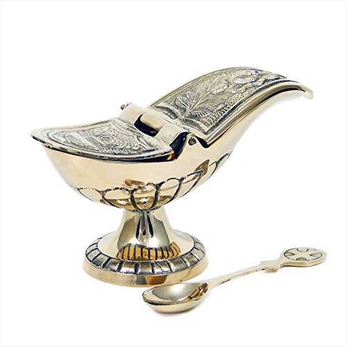 NKlaus Weihrauchschiffchen zum Räuchern, Messing; poliert, Messing, 1 Stück | für Räuchern; Höhe: 7,5cm; Länge: 13,5cm; 7,5cm; 13,5cm