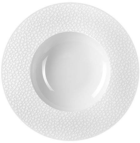 Assiette Creuse Porcelaine texturée Ton sur Ton D23.5cm Blanc - Lot de 6 BAGHERA