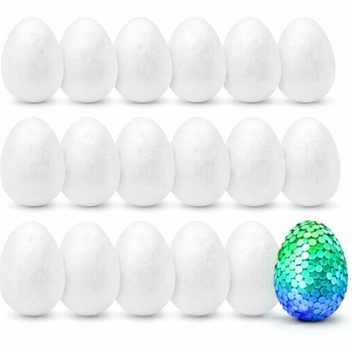 TK Gruppe Timo Klingler 50x Styroporeier 6 cm Eier aus Styropor - Plastikeier zum Bemalen - Ostereier aus Kunststoff, Kunststoffeier, zum Basteln - Eier als Deko Dekoration an Ostern