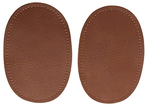 IPOTCH 1 Paar Leder Patches Ellenbogen Knie Applikation Aufnäher Aufbügelflicken Bügelflicken - Kaffee, 13.8*9cm