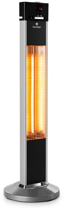 Klarstein Radiador Electrico Bajo Consumo, Calefactor para Patio o Terraza de 2000W, con Mando, Radiadores Bajo Consumo Electricos, Eficiencia IP34, Calefactores Jardín, para Exterior
