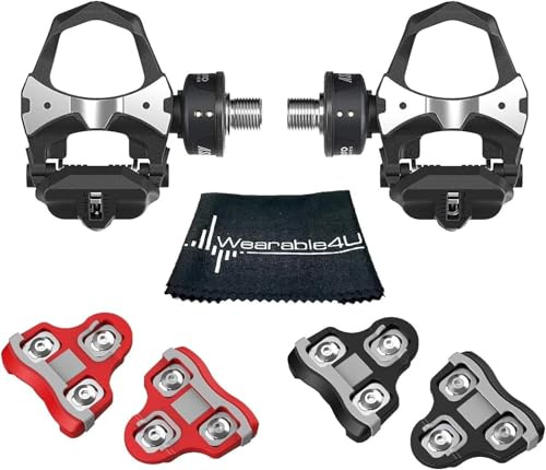Favero Assioma Duo Pedal Based Cycling Power Meter with Extra Cleats and Wearable4U Cleaning Cloth Bundle
