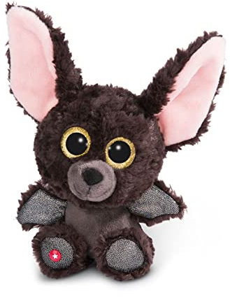 NICI Glubschis: Das Original – Glubschis Fledermaus Baako 15 cm – Kuscheltier Fledermaus mit großen Augen – Flauschiges Plüschtier mit großen Glitzeraugen – Schmusetier für Kuscheltierliebhaber –45552
