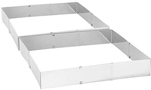 Rosenstein & Söhne Backrahmen Backofen: 2er-Set Edelstahl-Backrahmen, verstellbar auf maximal 47 x 38 cm (Rahmen zum Backen, große Edelstahl, eckig)