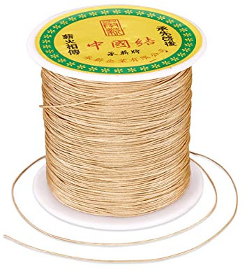 PandaHall - Cordoncino di nylon intrecciato setoso cinese, per nodi shamballa, macramè, perline per braccialetti dell'amicizia Kumihimo, macramè, 137 metri, 0,5 mm, colore: marrone scuro