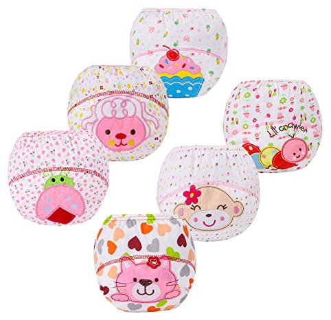 FedMois Baby Potty Training Pants Boys Girls Training Underwear Reusable (6 Pack), Caterpillar, 2-3 Years