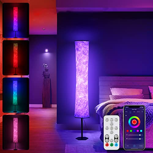 Neoglint Lampada da Terra LED Dimmerabile,11W RGB Lampada Terra con Controllo App Telefono,32 Modalità Multicolori,Sincronizzazione Musica,Velocità Luminosità Regolabile, Soggiorno Camera da Letto