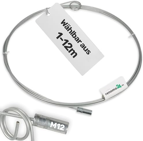 Renomo24 1m Flexstange Schubstange für Heizkesselbürste Kaminbesen Schornsteinbesen M12