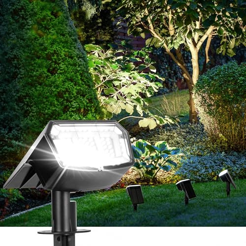 AUDERWIN Solar Spot Lights Outdoor Waterproof 10 Pack IP65, 63 LED 3 Lighting Modes Spotlights for Yard Garden House Garage Pathway
