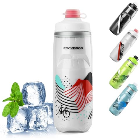 ROCKBROS Water Bottle 620 ml Leak-Proof Sports Bottle Road Bike Mountain Insulated Bottle Sports Outdoor Drinking Bottle Squeezable Water Bottle