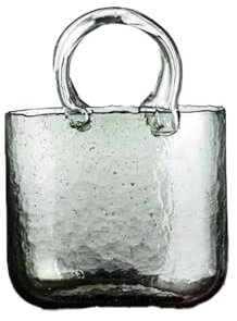 BLSYHDH Vase à Fleurs en Forme de Sac à Main, Vase en Verre avec Poignées, Idéal pour Les Compositions Florales, Vase Transparent, Bol à Poisson, Design Unique pour la Décoration de la(#4)