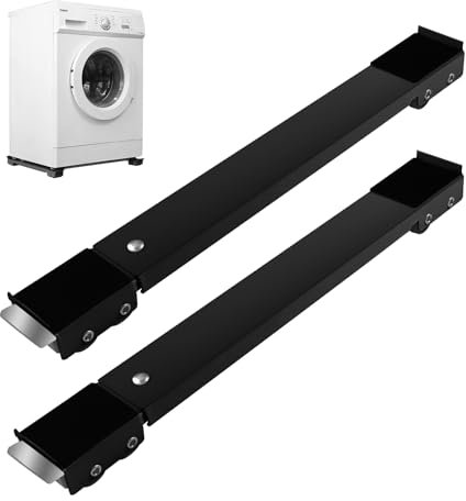 Baxcdyswe Ruedas para Mover Muebles, Ajustable Extensible Soporte Lavadora Rodillo Base con Ruedas, Base Lavadora para Lavadora, Refrigerador y Secadora-Base Móvil con 24 Ruedas, Carga hasta 300 kg