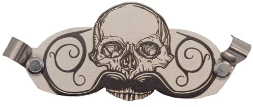Death Grip Schnurrbartschutz, Edelstahl-Schädel-Clip für Kaffee, Bier, Wein, Gläser, Tassen, tragbarer Gesichtshaarschutz, Verteidiger Schnurrbart-Getränkeschutz