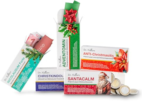 Geld Geschenkverpackung Set für Geburtstag, Weihnachten, Konfirmation, Jugendweihe,Lustige hochwertige, stabile Faltschachteln im Medizin-Stil für Gutscheine und Geldgeschenke (Weihnachten)