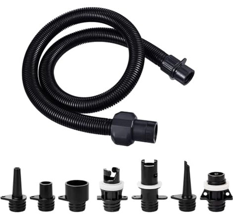 Lerpwige Paddle Board Pumpen Adapter Schlauch Ersatz Kajak Luftpumpen Schlauch mit 7 Luftventilen Düsen Elektrische Luftpumpen Zubehör