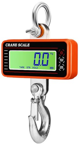 Bilancia per gru 300 KG 500 KG 1000 KG 1500 KG Bilancia digitale LCD industriale per carichi pesanti Gancio di sospensione Bilance sospese,Orange-1500kg