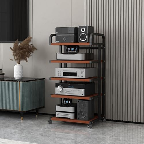 3/4/5 livelli armadio audio hifi rack,mobile hifi,mobili per hi fi,For Supporti Multimediali Ripiano,mobile stereo hi fi rack supporto,mobile giradischi,rack audio mobile con ruote universali(Black+Wa