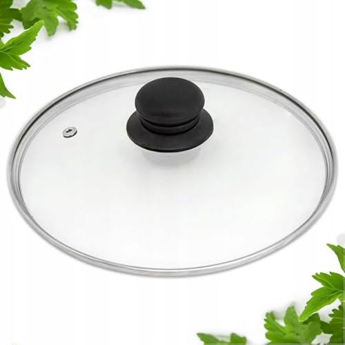 MIKONI Topfdeckel mit Griff, Glasdeckel SCHWARZ Sichtdeckel Kochtopfdeckel Deckelgriff ⌀ 14-30 cm (30 cm)