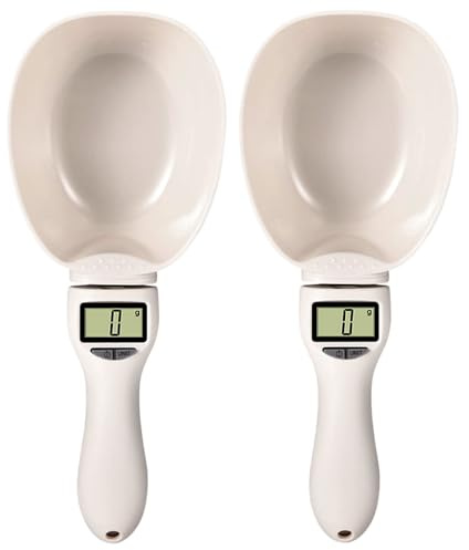 Cuillère à Mesurer électronique, 1/2 Pcs Balance Numérique Détachable pour Chien, Précision 800g/1g, Cuillère Doseuse pour Aliments Animaux de Compagnie, Céréales, Lait, Céréales Mélangées